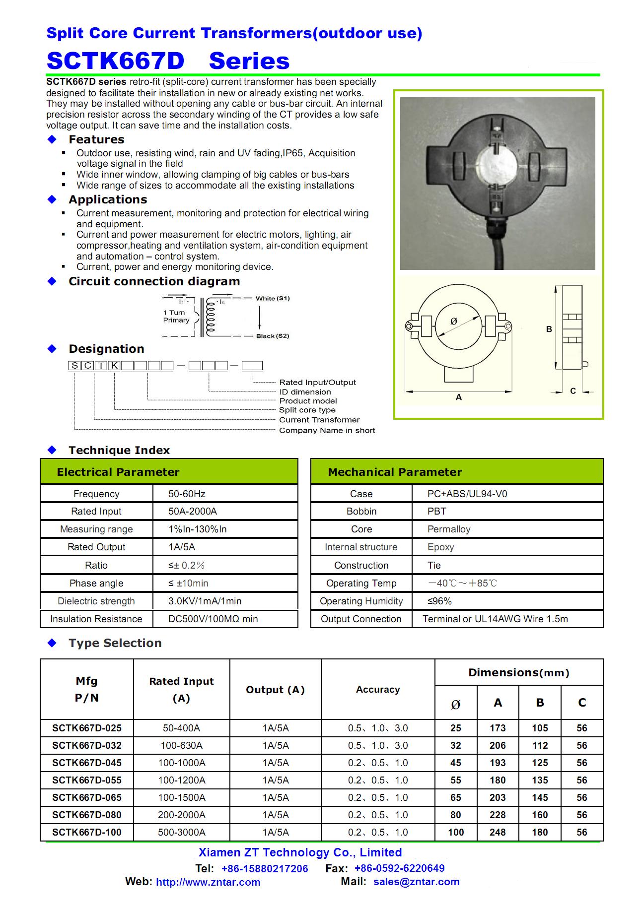 SCTK667D Outdoor Split Core Current Transformer